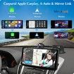 Wireless Carplay and Android Auto with Dash Cam, 10.26 inch HD IPS Touch Car Play Screen for Car, 4K Front and 1080P Rear Camera, Loop Recording