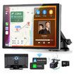 Portable Carplay Screen for Car, 9 inch Wireless Carplay Android Auto Screen with 4K Dash Cam and 1080P Backup Camera with 128G Memory Card