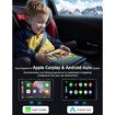 Portable Carplay Screen for Car, 9 inch Wireless Carplay Android Auto Screen with 4K Dash Cam and 1080P Backup Camera with 128G Memory Card