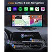 10.26 inch Wireless Carplay Screen for Car, Wireless Carplay Android Auto, 1080P IPS Touch Screen Bluetooth, Hands-Free, GPS, FM, Aux, TF Card, MirrorLink