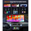 10.26 inch Wireless Carplay Screen for Car, Wireless Carplay Android Auto, 1080P IPS Touch Screen Bluetooth, Hands-Free, GPS, FM, Aux, TF Card, MirrorLink