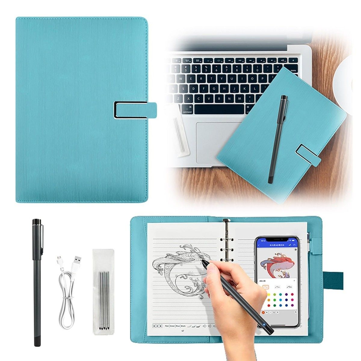 Smart Notepad,Intelligent Synchronization Pen and Notebook For Writing on The Same Screen,Digital Sketchbook for Drawing,Writing,Note-Taking