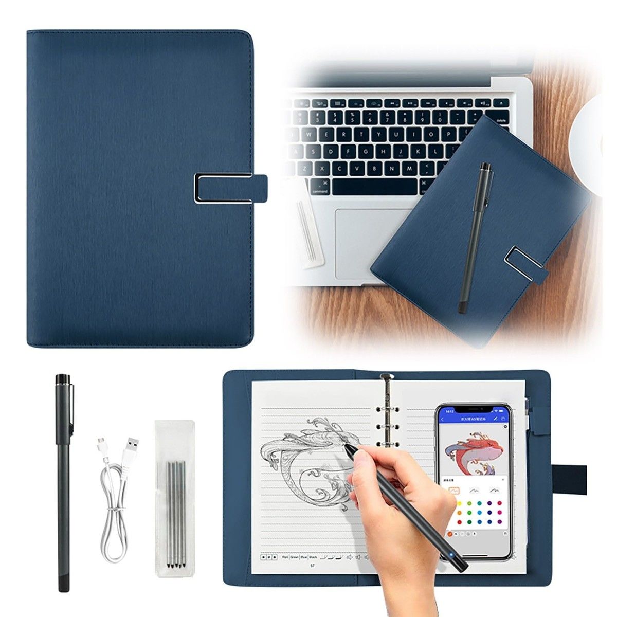 Smart Notepad,Intelligent Synchronization Pen and Notebook For Writing on The Same Screen,Digital Sketchbook for Drawing,Writing,Note-Taking