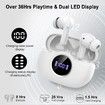 Wireless Earbuds,Bluetooth 5.4 Headphones HiFi Stereo 3D Bass EarBuds,ENC Noise Cancelling Mic,IP7 Waterproof Workout Sport for Android iOS,White