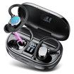 Wireless Earbuds, Bluetooth 5.3 Headphones with LED Display, Powerful Bass Over Ear Earphones, IP7 Waterproof for Sport, Black