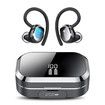 Wireless Earbuds, Bluetooth 5.3 Headphones with LED Display, Powerful Bass Over Ear Earphones, IP7 Waterproof for Sport, Black