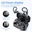 Wireless Earbuds, Bluetooth 5.3 Headphones with LED Display, Powerful Bass Over Ear Earphones, IP7 Waterproof for Sport, Black