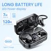 Wireless Earbuds, Bluetooth 5.3 Headphones with LED Display, Powerful Bass Over Ear Earphones, IP7 Waterproof for Sport, Black