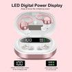 Wireless Earbuds, HiFi Stereo Bluetooth 5.3 Running Headphones with Dual LED Display, Bluetooth Earphones with Earhooks for Sport, Rose Gold