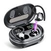 Wireless Earbuds, HiFi Stereo Bluetooth 5.3 Running Headphones with Dual LED Display, Bluetooth Earphones with Earhooks for Sport, Black