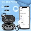 Wireless Earbuds, HiFi Stereo Bluetooth 5.3 Running Headphones with Dual LED Display, Bluetooth Earphones with Earhooks for Sport, Black