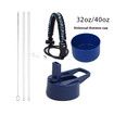 Blue 32oz 40oz Cup Universal Set Large Mouth Space Flask Sports Bottle Straw Cover Silicone Suitable For Hydro Flask Series Stainless Steel Cups