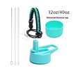 Green 32oz 40oz Cup Universal Set Large Mouth Space Flask Sports Bottle Straw Cover Silicone Suitable For Hydro Flask Series Stainless Steel Cups