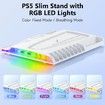 PS5 Slim Cooling Station 2 Controller Charging Dock Cooling Fan Vertical Stand 8 Game Slots Christmas Gift COL White