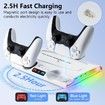 PS5 Slim Cooling Station 2 Controller Charging Dock Cooling Fan Vertical Stand 8 Game Slots Christmas Gift COL White