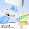 PS5 Slim Cooling Station 2 Controller Charging Dock Cooling Fan Vertical Stand 8 Game Slots Christmas Gift COL White