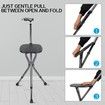 Hold 440 lbs Folding Canes with Seat Walking Stick Height Adjustment Cane Seat Capacity Frosted Handle with Light Massage Crutches Stool