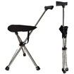Folding Canes with Seat Walking Stick Portable Stool Chair Capacity Frosted Handle Supports Up to 220 Lbs Massage Crutches Stool