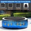 5.4FT Inflatable Hot Tub Cover Round 48 With Handle, Fit Intex Hot tub Cover Best Way salu spa Cole Man Cover Inflatable Insert Insulated Lid Replacement