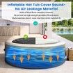 5.4FT Inflatable Hot Tub Cover Round 48 With Handle, Fit Intex Hot tub Cover Best Way salu spa Cole Man Cover Inflatable Insert Insulated Lid Replacement