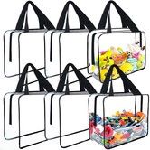 6 Pack Toy Storage Organizer Bags,Waterproof Storage Organizer Bags with Clear PVC Zipper,For Travel Organizer, Plush Toy Storage Size S