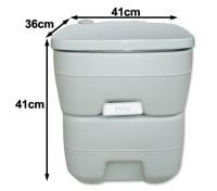 Portable Toilet - Camping Potty Restroom - 20L Square Light Gray