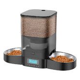 3.5L Automatic Cat Feeder for Two Cats, Cat Food Dispenser with Stainless Steel Bowl, Timed Cat Feeder Programmable 1 to 6 Meals Control