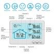 Indoor Outdoor Thermometer Wireless, 5 Inch Display Digital Hygrometer Thermometer Monitor with Sensor and Weather Station, Black