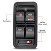Master+3 Single Window Switch For Ford Territory SX SY SZ 2004-2014 White Illuminated 9R7914A132AA, WS133BL 13Pin