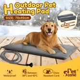 Pet Heating Pad Heated Cat Dog Bed Outdoor Electric Heater Blanket Inflatable Puppy Doggy Mat Warmer 70x40cm Waterproof Bunny Cushion Outside Safe