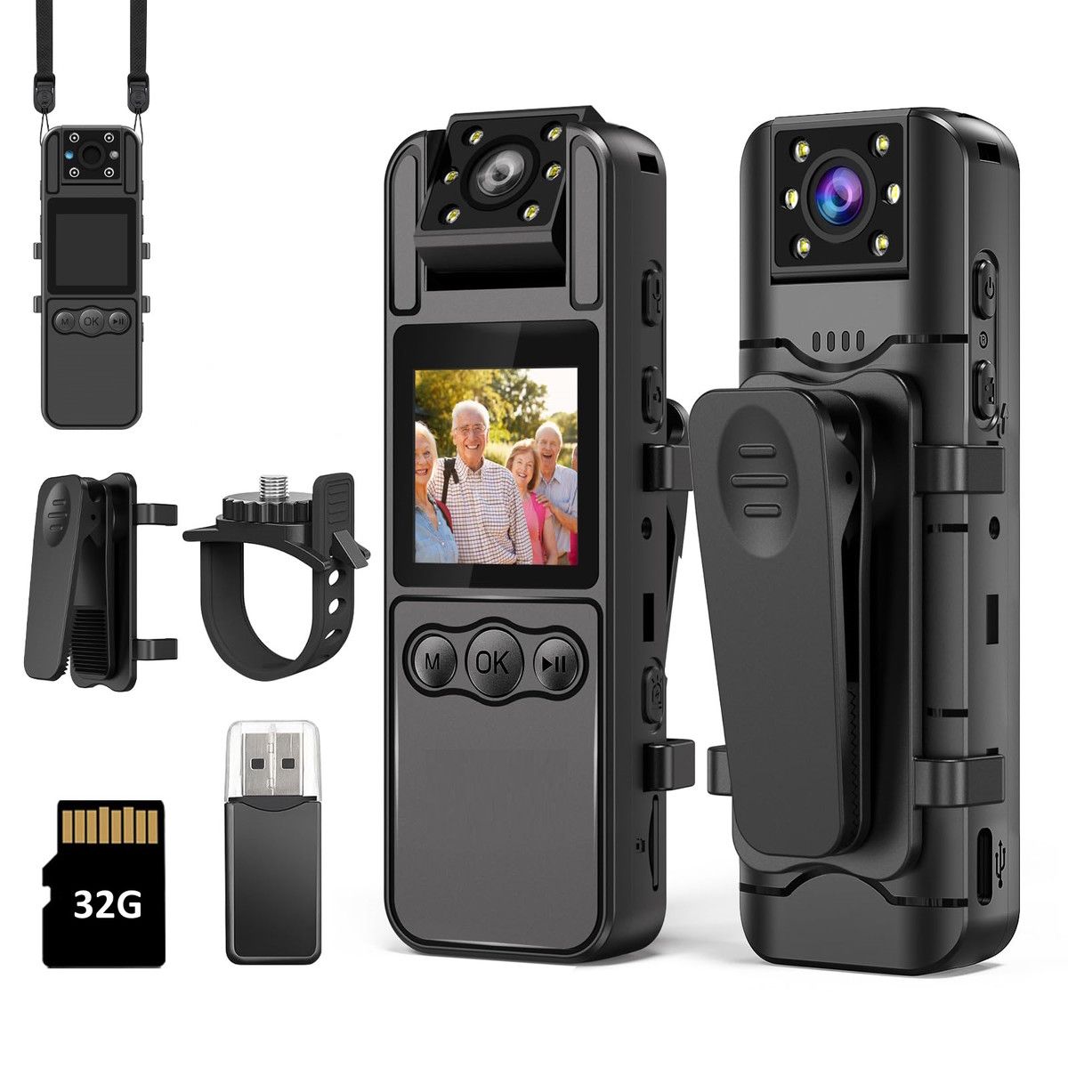 Body Camera Video Recording 1080P FHD Mini Police Wearable Portable Small Personal Camcorder Sport Action Outdoor Video Recorder