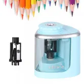Electric Pencil Sharpener Automatic Pencil Sharpener for School,Home,Office,Classroom,with Replacement Blades,Manual and Electric Free to Switch,Blue