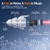 High Fidelity Concert Ear Plugs, Noise Cancelling Silicone Ear Plugs 2 Pairs Great for Concerts Loud Music, Musicians, Motorcycles, Black