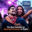 High Fidelity Concert Ear Plugs, Noise Cancelling Silicone Ear Plugs 2 Pairs Great for Concerts Loud Music, Musicians, Motorcycles, Black