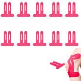 10 Pcs Precut Kinesiology Tape for Knees, Knee Support and Stability, Knee Athletic Tape, Waterproof and Elastic, Pink