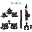 Suction Car Mount for Insta360 x5,x4,x3,x2,x,One RS,R Compatible with GoPro Max Camera 5 in 1 Suction Mount Kit (Includes 44.9-inch Selfie Stick)
