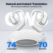 AI Language Translator Earbuds,OWS Real-Time 3-in-1 Translation Earbuds 144 Languages & Accents,Translation Device for Travel Business Learning,White