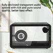 Transparent Bluetooth Speaker,Powerful Sound and Deep Bass Wireless Speaker with Colorful LED Light,with Stereo Surround for Home Office Travel Black