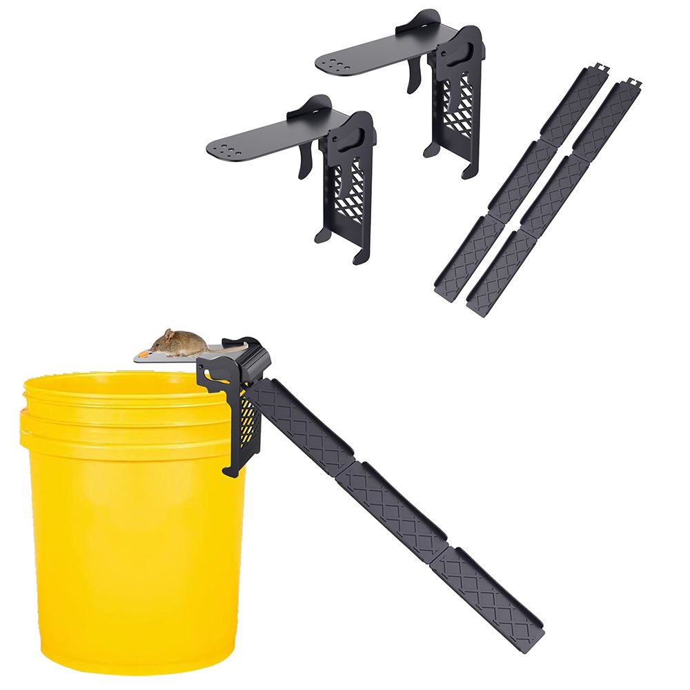 2Pcs Walk The Plank Bucket Mouse Trap Humane Trap for Mice and Rat 5 Gallon or Larger Multi-Catch Auto Reset Reusable No Kill Live Traps