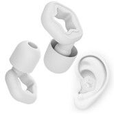 Silicone Ear Plugs for Sleeping, Washable and Reusable Noise Cancelling Reduction Earplugs for Swimming, Snoring, Working, White