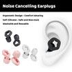 Silicone Ear Plugs for Sleeping, Washable and Reusable Noise Cancelling Reduction Earplugs for Swimming, Snoring, Working, Pink