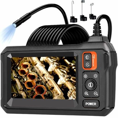 Endoscope Camera with Light Borescope Camera with 4.3 Inch IPS Screen 1080P HD with 8 LED Lights Waterproof Endoscope for Sewer-5M