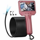Dual Lens Borescope Camera with Light 1920P HD Endoscope Inspection Camera IP67 Waterproof Scope Cam with 4.3 Inch IPS Screen Flexible Plumbing Snake Cam