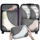 6Pc Luggage Packing Cube,Travel Storage Bag Organizer Set Mesh Visual Luggage Bag For Different Size Suitcase Grey Color