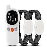2Pcs Anti Bark Shock Collar for Dogs, Rechargeable Dog Training Collar with Remote for Small Medium Large Dogs with Beep, Vibration, Safe Shock Mode, White