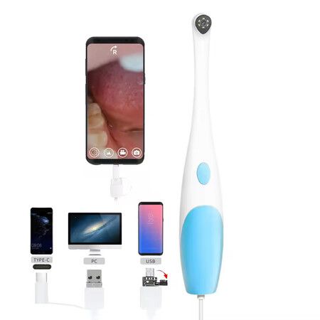 Visual Intraoral Camera WIFI Oral Examination Camera USB Oral Dental Care Mirror 300K Pixels Multi Function Tooth Camera Endoscope Christmas Gift