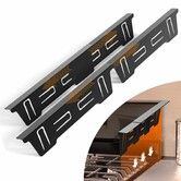 2 Pack Expandable Stainless Steel Stove Counter Gap Covers,Retractable to Fill the Gap Between Stove and Countertop Color Black
