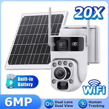 WiF Solar Home Security Camera System House Wireless CCTV IP WiFi Outdoor Indoor 6MP Night Vision AI Motion Detection 2-Way Audio
