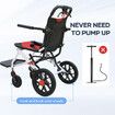 12 Inch Folding Wheelchair Mobility Disability Aid Equipment Portable PU Wheel Travel Lightweight Elderly Rear Hand Brakes Auswheel