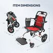 12 Inch Folding Wheelchair Mobility Disability Aid Equipment Portable PU Wheel Travel Lightweight Elderly Rear Hand Brakes Auswheel
